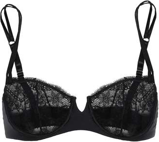 I.D. Sarrieri Chantilly Lace And Jersey Underwired Balconette Bra