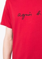 Thumbnail for your product : agnès b. logo-print detail T-shirt