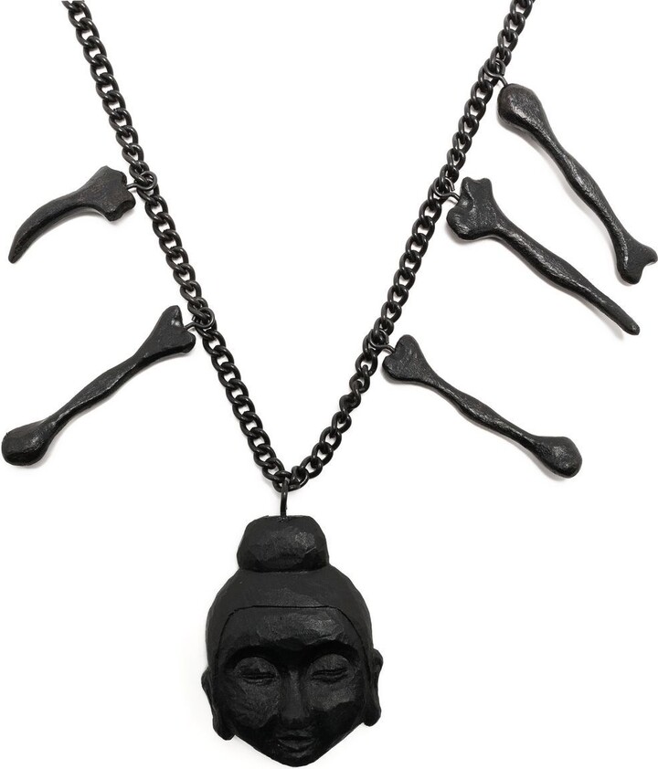 Yohji Yamamoto Silver Glass Eye Pendant Necklace - ShopStyle Jewelry