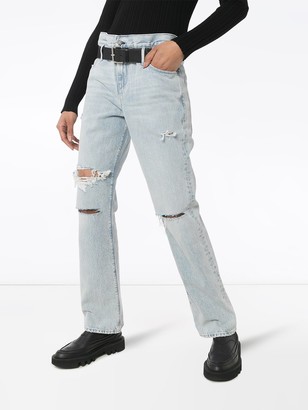 RtA Distressed Straight-Leg Jeans