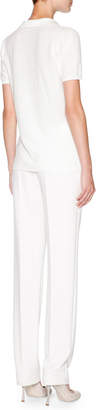 Giorgio Armani Short-Sleeve Pique Polo Shirt, White