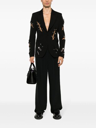 Moschino Safety-pins virgin wool single-breasted blazer