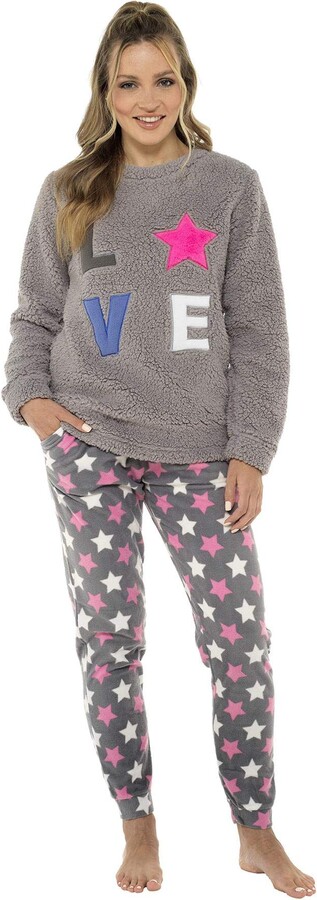 Daisy Dreamer Womens Soft Touch Fleece Pyjamas Cosy Lounge Pyjama Set PJs