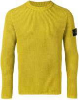 Thumbnail for your product : Stone Island logo patch ribbed jumper