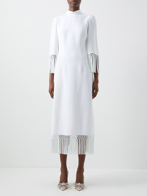 long white fringe dress