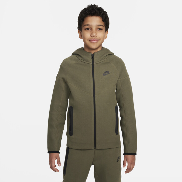 Nike Sportswear Tech Fleece Big Kids' (Boys') Full-Zip Hoodie in Green -  ShopStyle