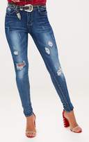 Thumbnail for your product : PrettyLittleThing Vintage Wash Distressed Skinny Jeans