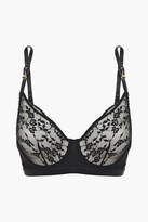 Thumbnail for your product : Stella McCartney Rosalind Relishing mesh-paneled stretch-Leavers lace underwired soft-cup bra