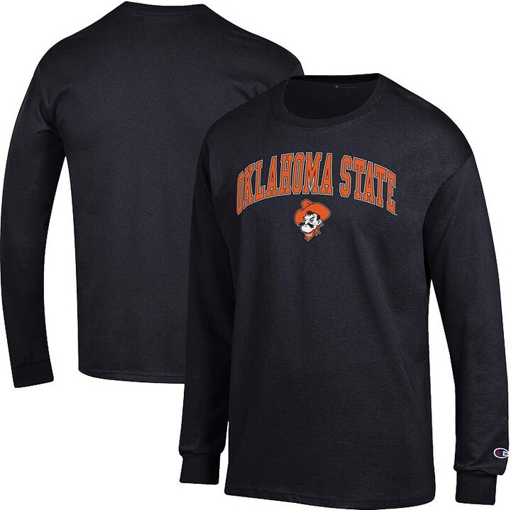 Men's Champion Black Oklahoma State Cowboys Arch Over Logo Long Sleeve T-Shirt