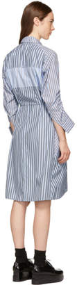 Carven Blue Stripe Mix Shirt Dress