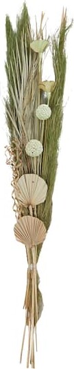 60" Green Dried Plant Assorted Bouquet Pampas Grass Natural Foliage with Palm Leaf Accents By Ivory And Iris