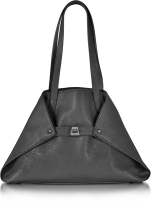 Akris Ai Small Black Leather Tote Bag