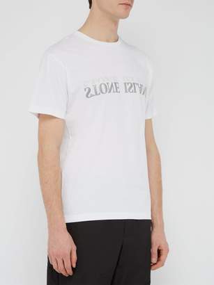Stone Island Logo Print Cotton T Shirt - Mens - White
