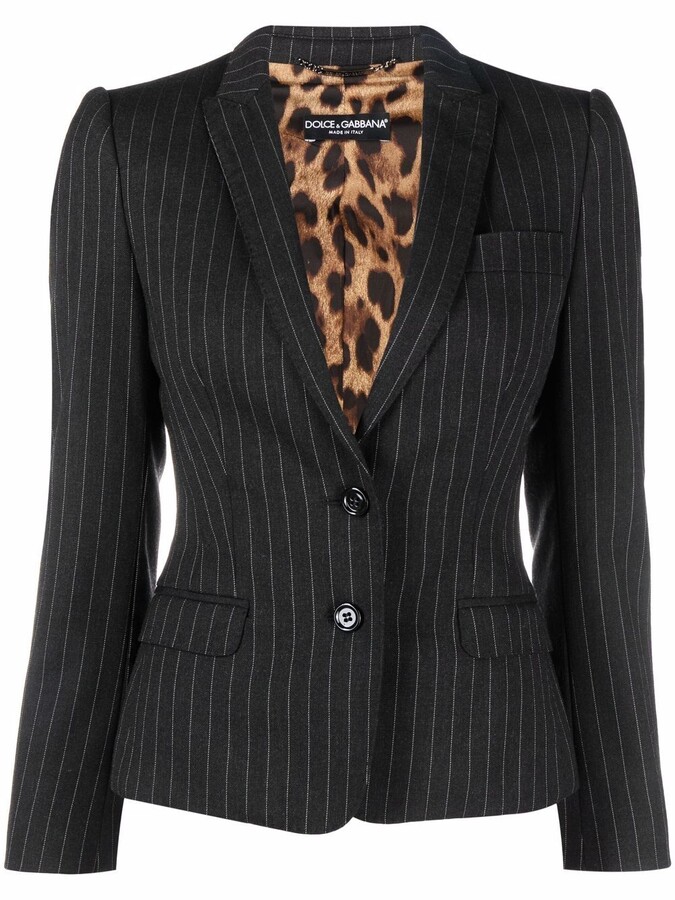 black blazer with leopard print lining
