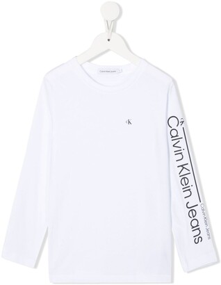 Calvin Klein Kids logo-print long-sleeved T-shirt