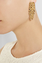 Thumbnail for your product : Fendi Textured gold-plated earrings