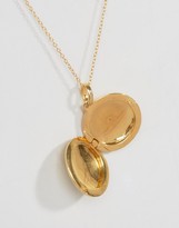 Thumbnail for your product : Carrie Elizabeth 14k Gold Vermeil Engraved L Initial Locket with Diamond Detail Locket