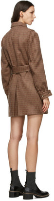 Chloé Brown Wool Houndstooth Jacket Dress
