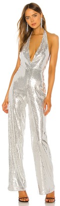 silver satin jumpsuit