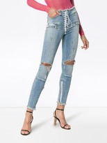 Thumbnail for your product : Unravel Project Skinny stonewash ripped skinny jeans