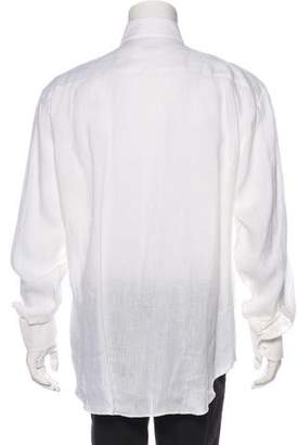 Loro Piana Solid Linen Dress Shirt