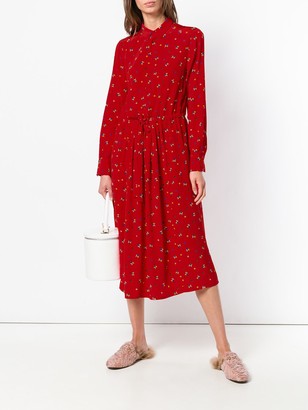 Chinti and Parker Floral Long-Sleeve Midi Dress