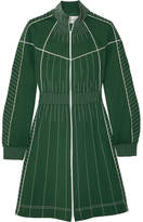 Valentino - Embroidered Satin-jersey Mini Dress - Army green