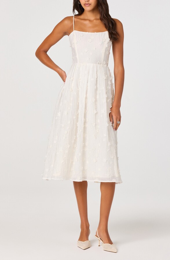 ASTR the Label Avani Floral Appliqué Fit & Flare Midi Dress