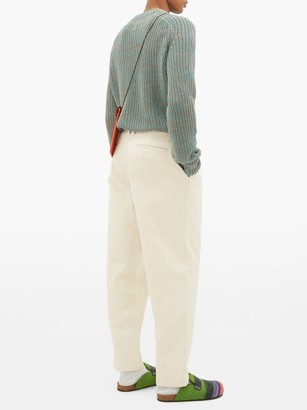E. Tautz Pleated Cotton-twill Straight-leg Chino Trousers - Cream