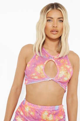 boohoo Knitted Star Print Galaxy Top And Skirt Beach Co-Ord