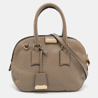 Burberry Taupe Grain Leather Small Orchard Bowler Bag