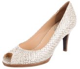 Thumbnail for your product : Cole Haan Embossed Peep-Toe Pumps