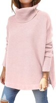Thumbnail for your product : LILLUSORY Women's Turtleneck Oversized Sweaters 2022 Fall Long Batwing Sleeve Spilt Hem Tunic Pullover Sweater Knit Tops