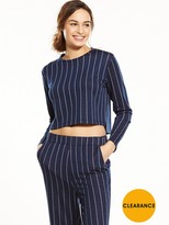 Thumbnail for your product : NATIVE YOUTH Pinstripe Cropped Sweat - Navy