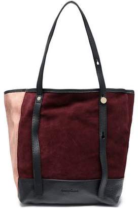 See by Chloe Andy Leather-trimmed Color-block Suede Tote