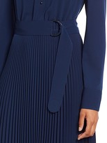 Thumbnail for your product : Akris Punto Belted Pleated Skirt Long-Sleeve Shirtdress