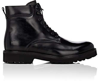Barneys New York Men's Lug-Sole Leather Boots - Black