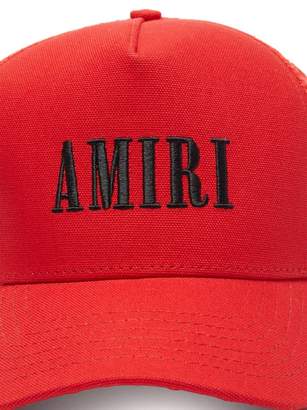 Amiri Logo-embroidered Canvas Cap - Mens - Red