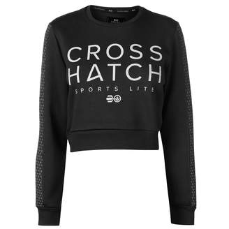Crosshatch Womens Clio Cropped Sweater Crew Jumper Pullover Long Sleeve Neck