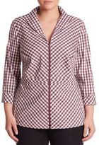 Thumbnail for your product : Lafayette 148 New York, Plus Size Checked Elaine Blouse