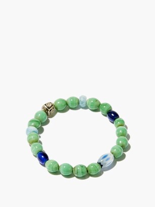 MUSA BY BOBBIE Diamond, Aquamarine & Silver Beaded Bracelet - Green