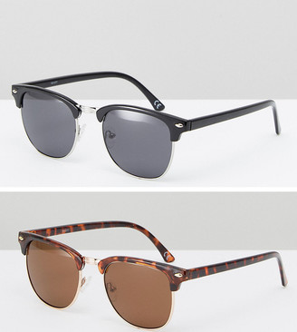 ASOS Retro Sunglasses 2 Pack In Black and Tort SAVE