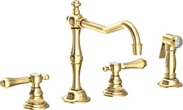 Newport Brass Chesterfield Double Handle Kitchen Faucet with Side Spray