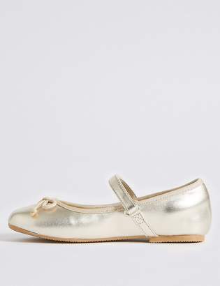 Marks and Spencer Kids Metallic Ballet Shoes (5 Small - 12 Small)