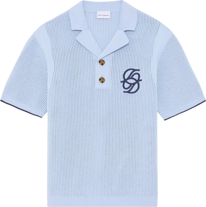 Drôle De Monsieur Button Embroidered Polo Shirt