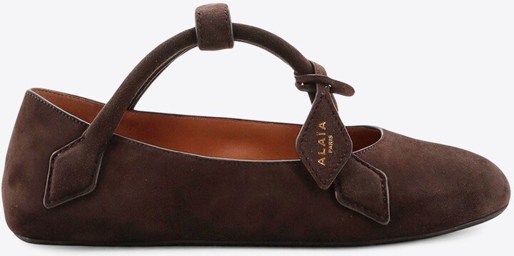 Alaia Le Teckel Suede Ballet Flats