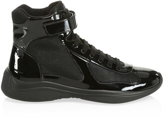 Prada America's Cup Patent Leather Sneakers - ShopStyle