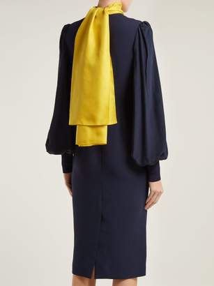 Roksanda Ilexa Puff Sleeved Crepe Midi Dress - Womens - Blue Multi