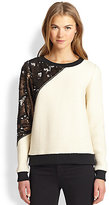 Thumbnail for your product : Sachin + Babi Pellat Sequined-Panel Wool Fleece Sweatshirt