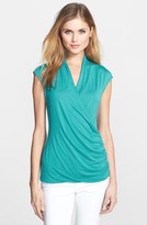 Thumbnail for your product : Vince Camuto Draped Front Stretch Knit Top